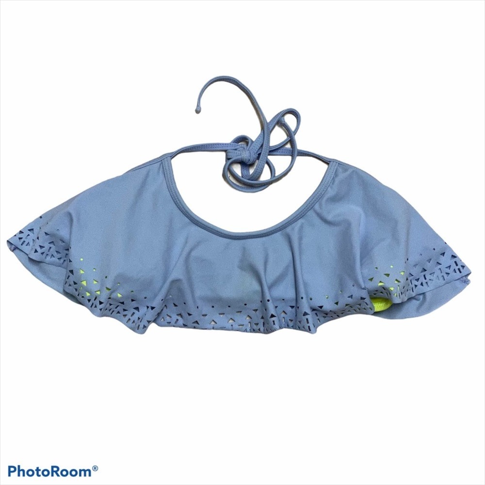 Hot Water Ruffle Bikini Top with Cutouts M